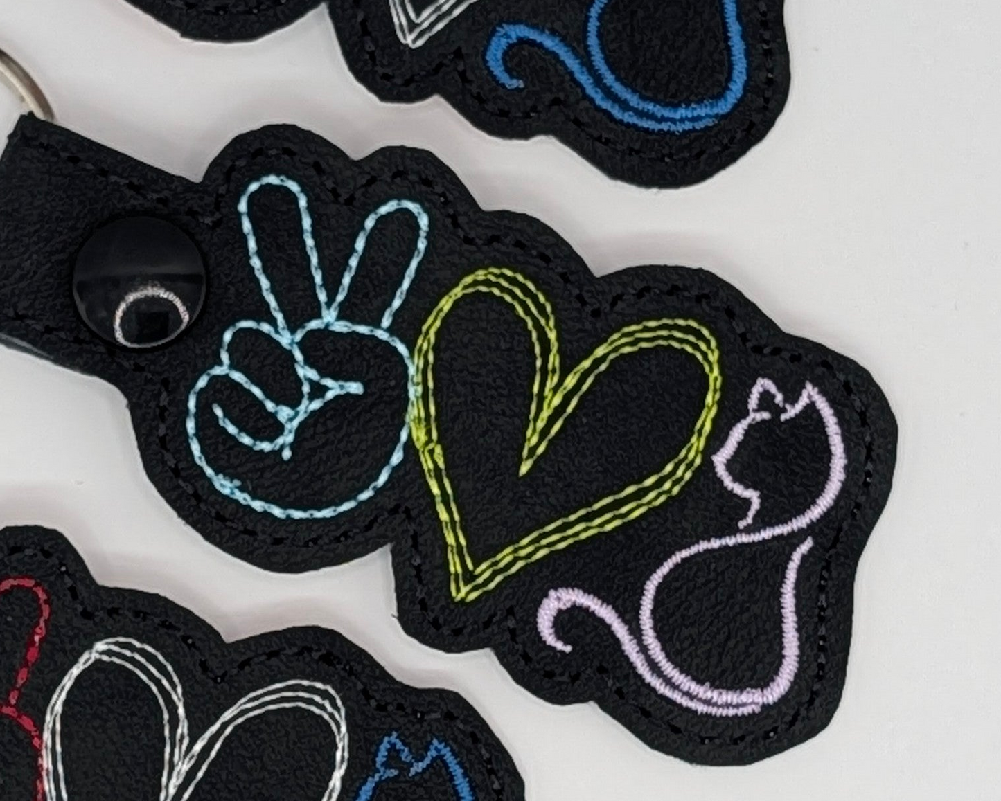 Peace Love Cat Keychains