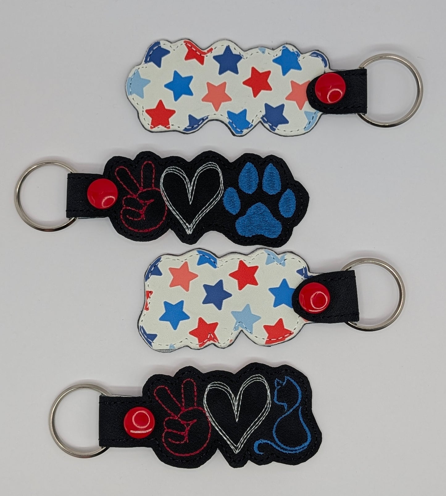 Peace Love Cat Keychains
