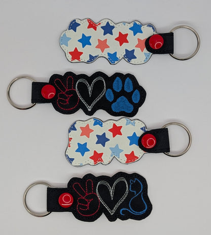 Peace Love Cat Keychains