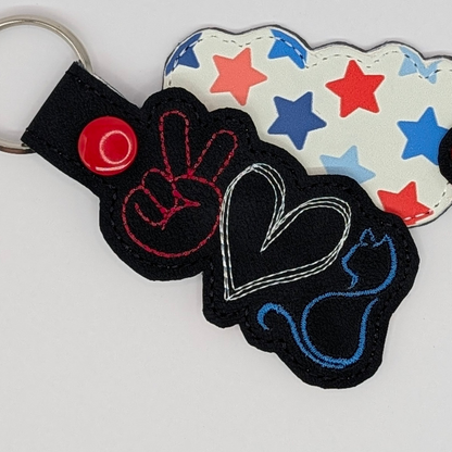 Peace Love Cat Keychains