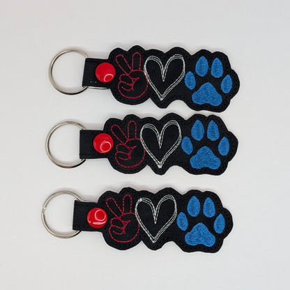 Peace Love Paw Keychains