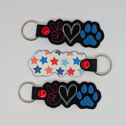 Peace Love Paw Keychains