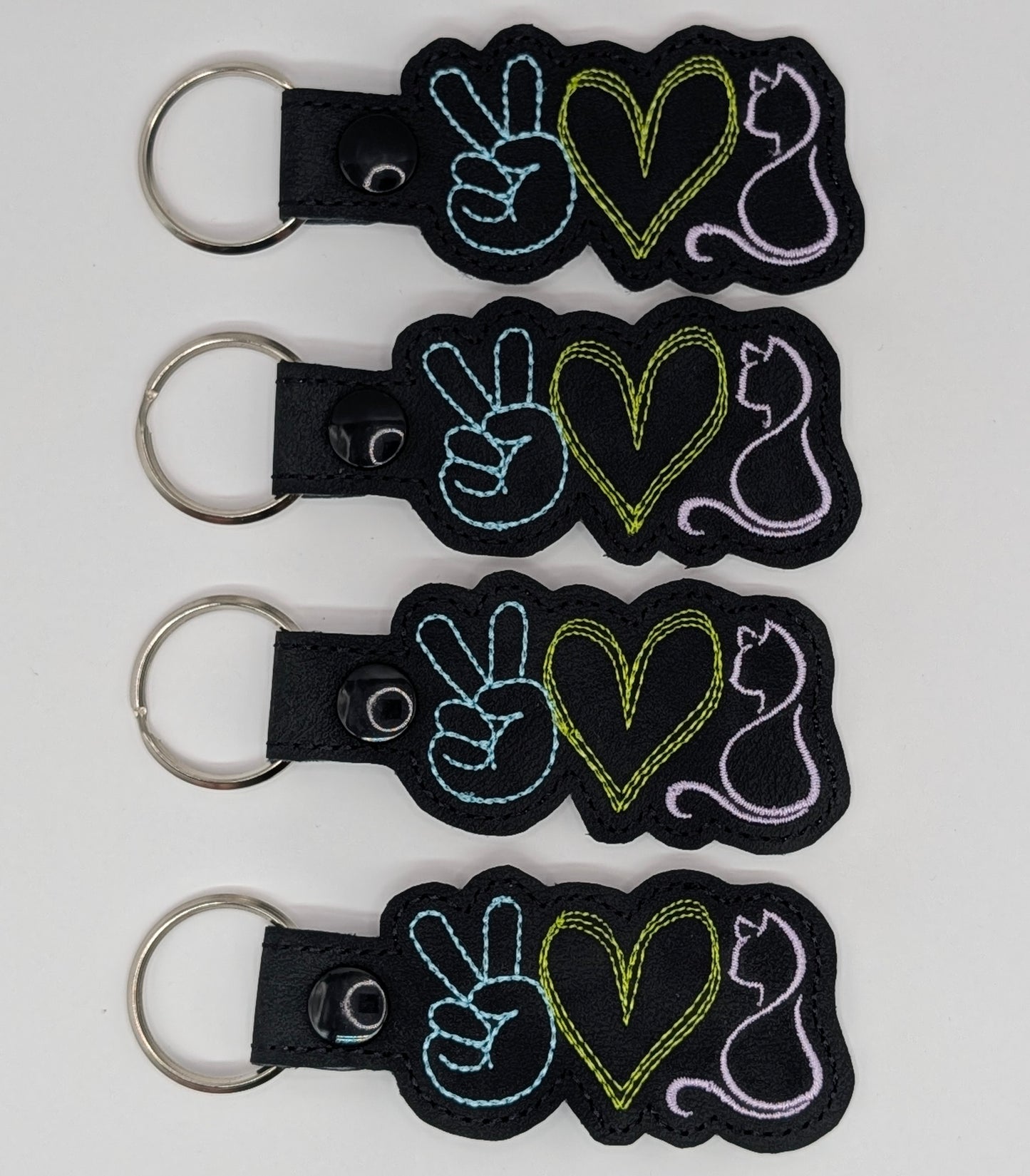 Peace Love Cat Keychains