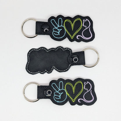 Peace Love Cat Keychains