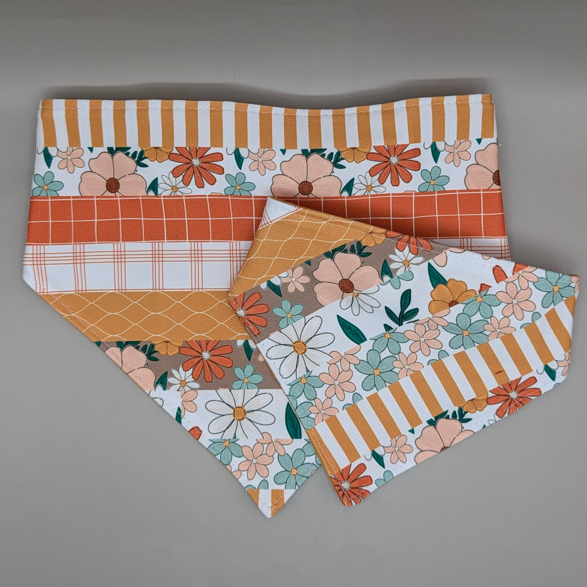 Bright Floral stripes Scrunchie Pet Bandana