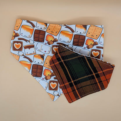 Reversible Scrunchie Bandana- S'mores Plaid