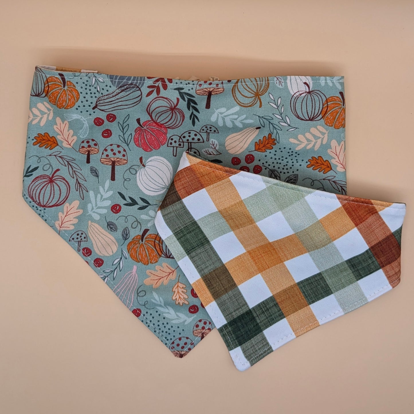 Reversible Scrunchie Bandana- Fall Gathering Plaid