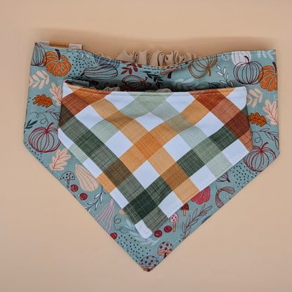 Reversible Scrunchie Bandana- Fall Gathering Plaid