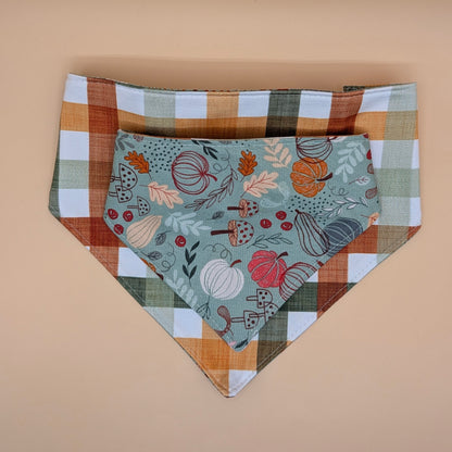 Reversible Scrunchie Bandana- Fall Gathering Plaid