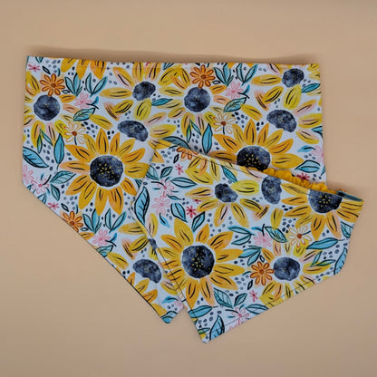 Scrunchie Bandanas (single side)- Watercolor Sunflower