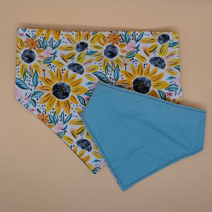 Scrunchie Bandanas (single side)- Watercolor Sunflower