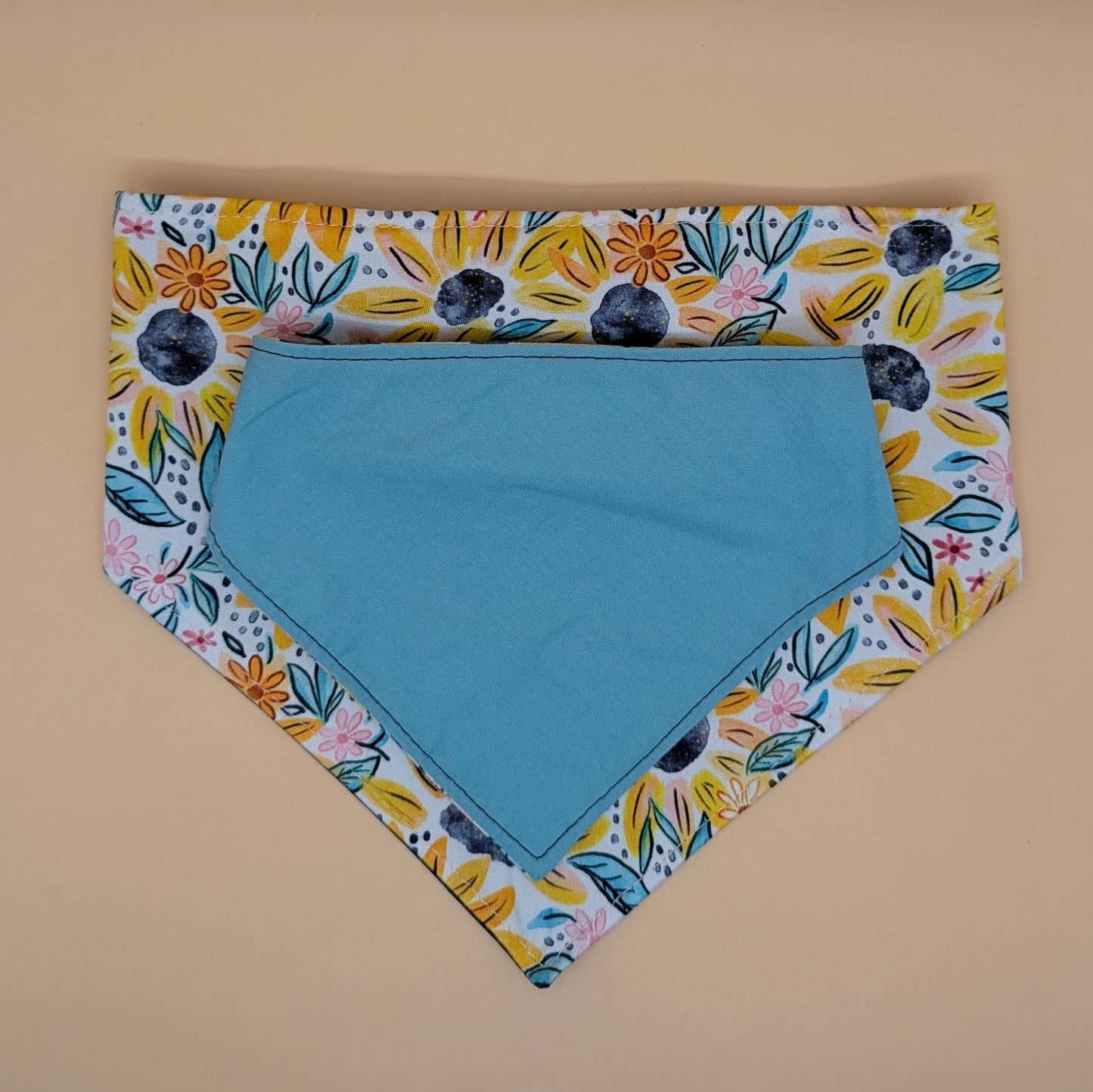 Scrunchie Bandanas (single side)- Watercolor Sunflower