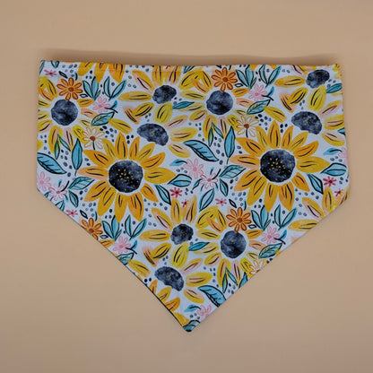 Scrunchie Bandanas (single side)- Watercolor Sunflower