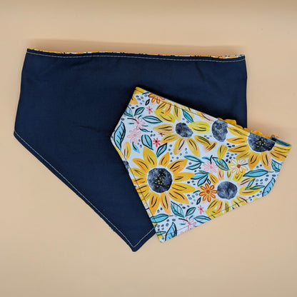 Scrunchie Bandanas (single side)- Watercolor Sunflower