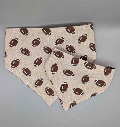 Scrunchie Bandanas (single side)- Tan Football