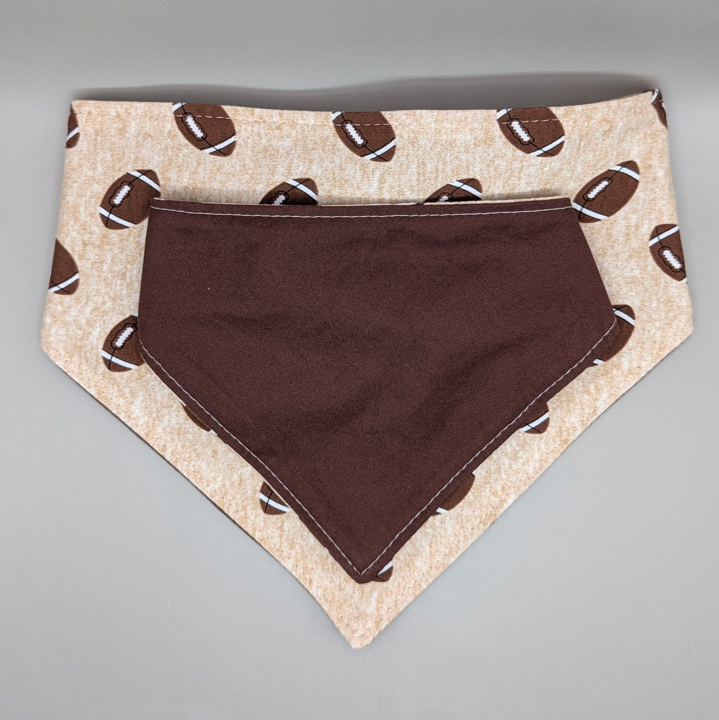 Scrunchie Bandanas (single side)- Tan Football