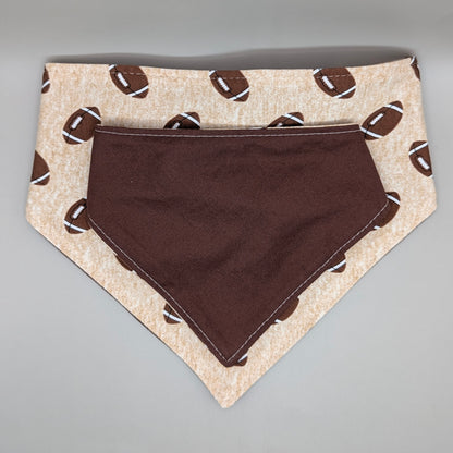 Scrunchie Bandanas (single side)- Tan Football