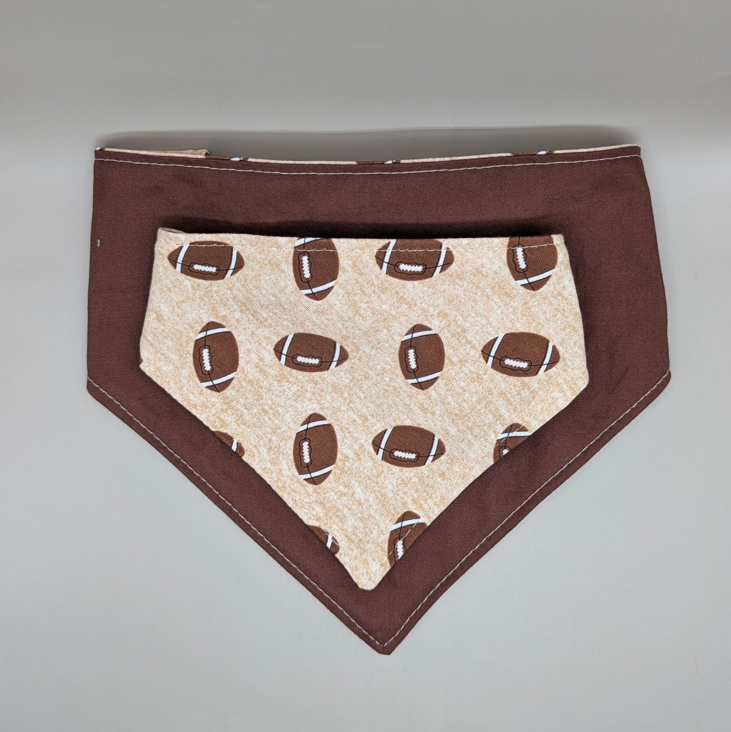 Scrunchie Bandanas (single side)- Tan Football