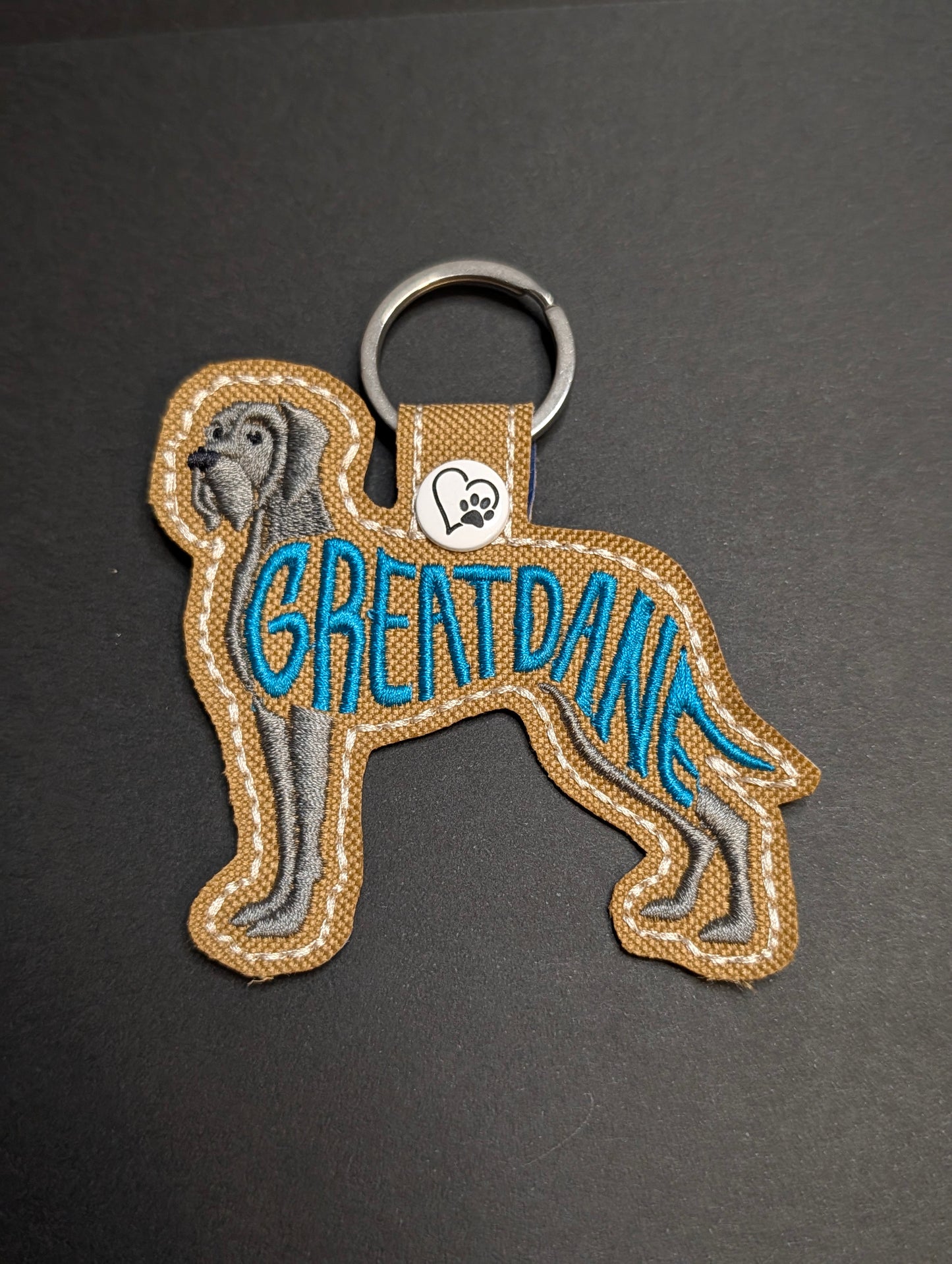 Dog Breed Keychains - Great Dane floppy ears