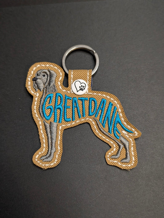 Dog Breed Keychains - Great Dane floppy ears