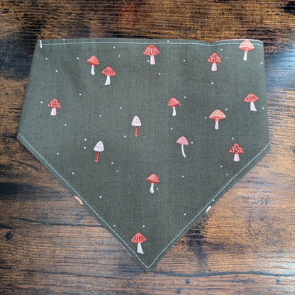 Mushrooms-Stripe Scrunchie Bandana - Reversible
