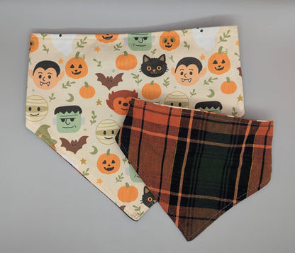 Monsters Head Scrunchie Bandana-Reversible