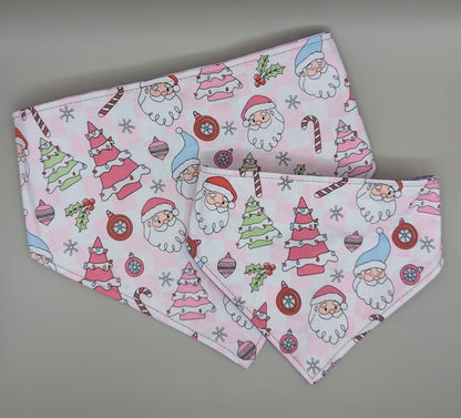 Pink Santa Scrunchie Bandana- Reversible