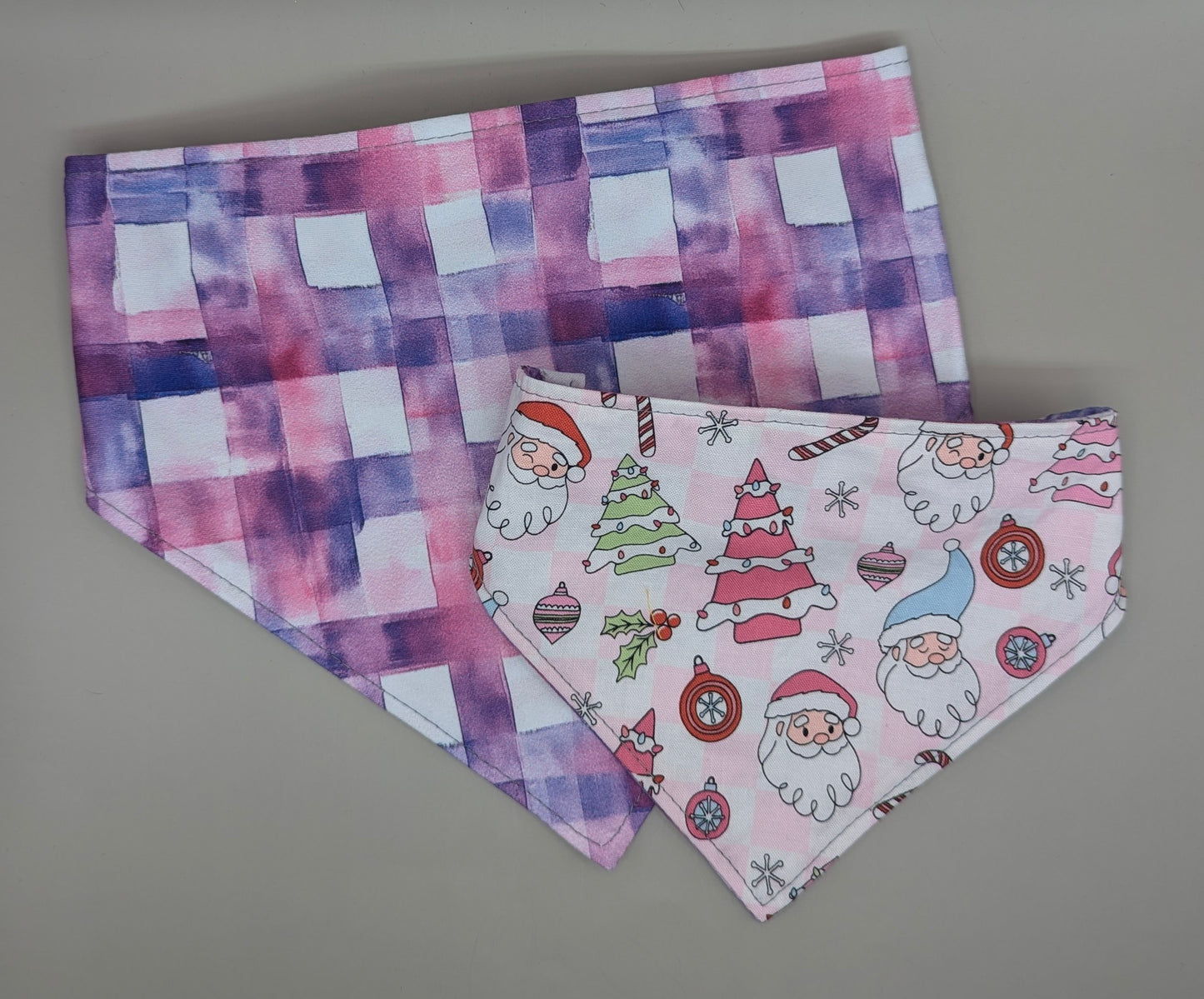 Pink Santa Scrunchie Bandana- Reversible