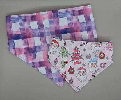 Pink Santa Scrunchie Bandana- Reversible