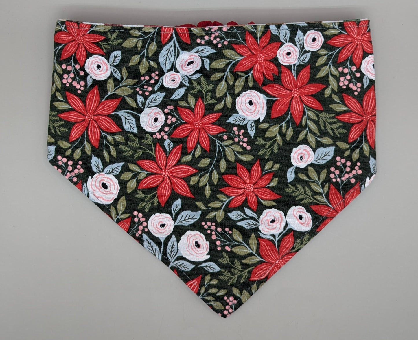 Christmas Floral Scrunchie Bandana- Reversible