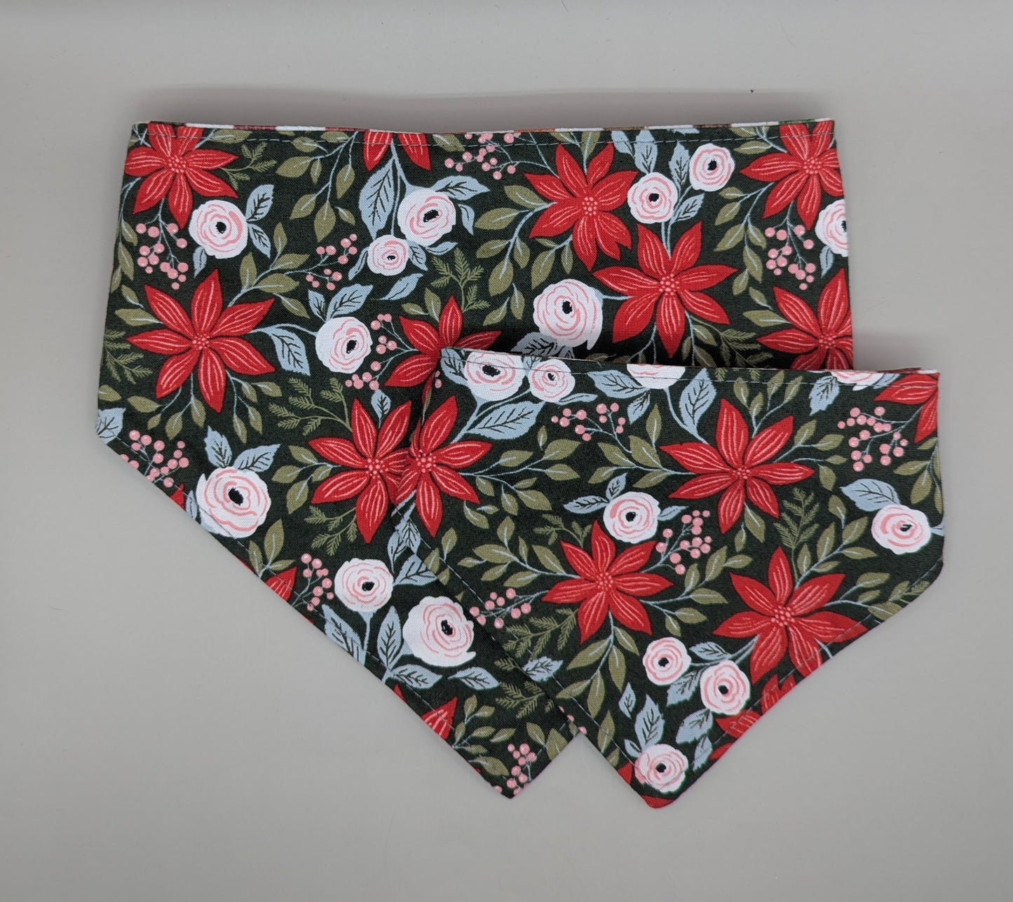 Christmas Floral Scrunchie Bandana- Reversible