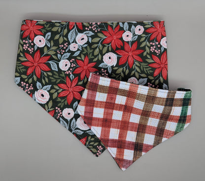 Christmas Floral Scrunchie Bandana- Reversible