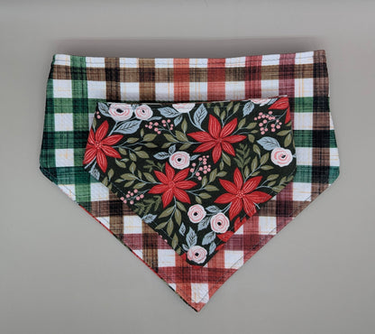 Christmas Floral Scrunchie Bandana- Reversible