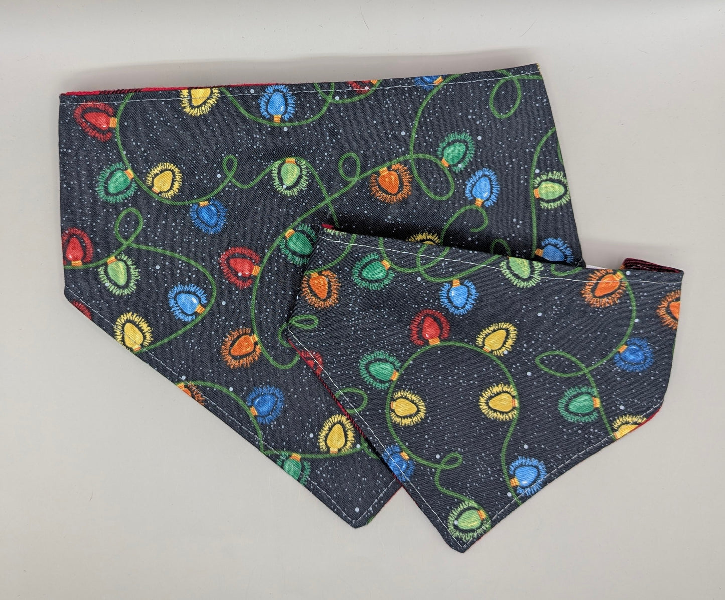 Christmas Lights Scrunchie Bandana- Reversible