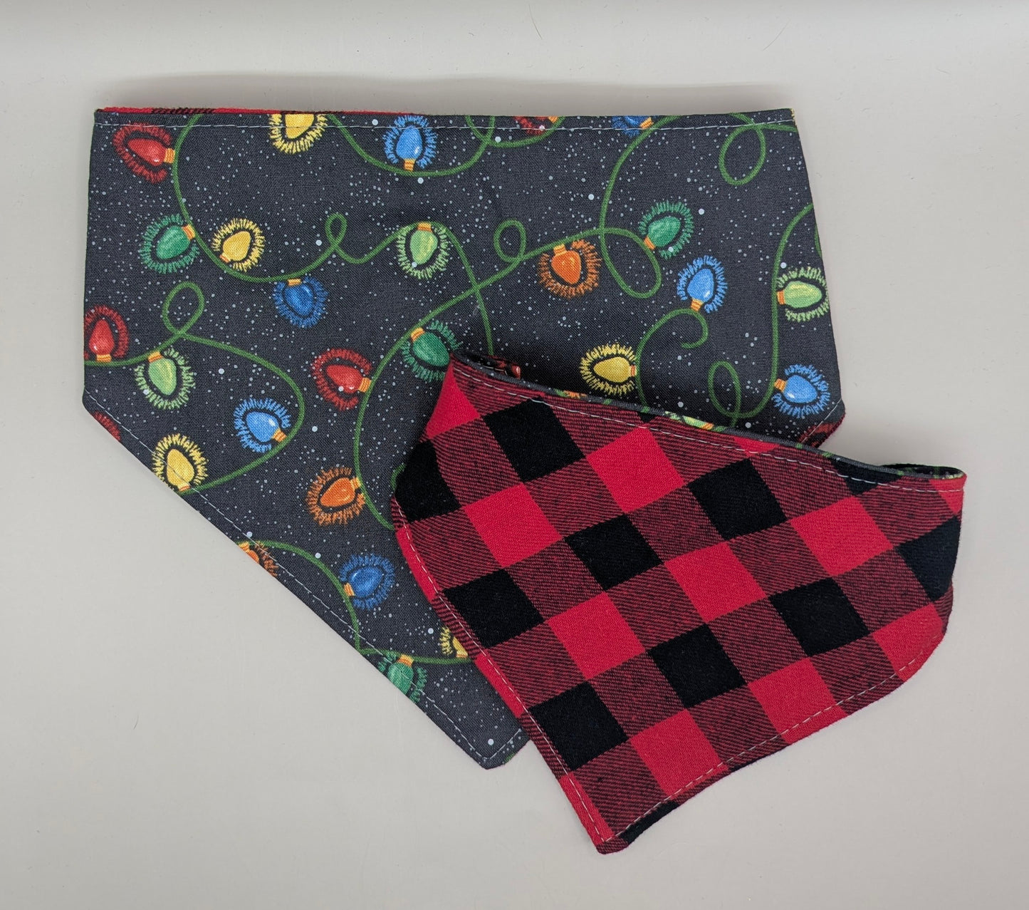 Christmas Lights Scrunchie Bandana- Reversible