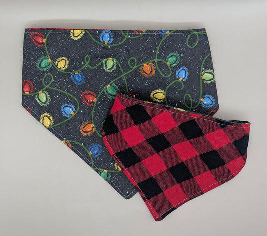 Christmas Lights Scrunchie Bandana- Reversible