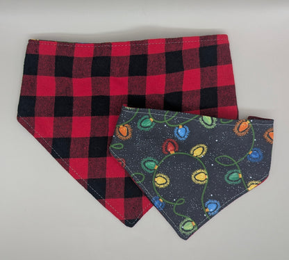 Christmas Lights Scrunchie Bandana- Reversible