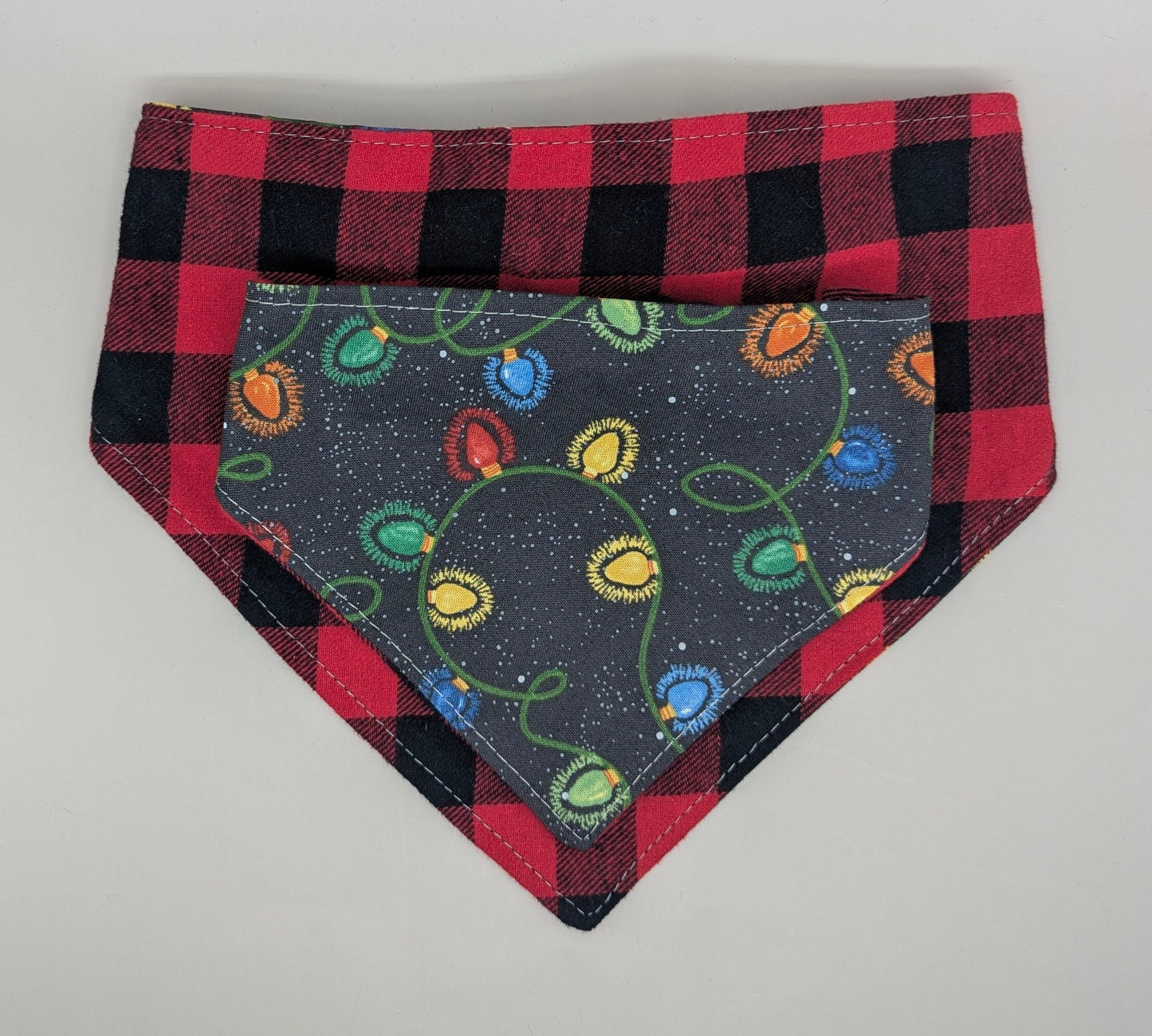Christmas Lights Scrunchie Bandana- Reversible