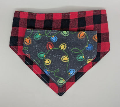 Christmas Lights Scrunchie Bandana- Reversible