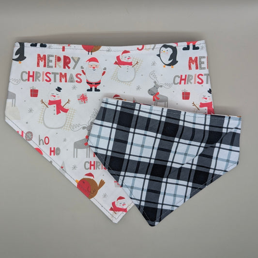 Merry Christmas Scrunchie Bandana- Reversible