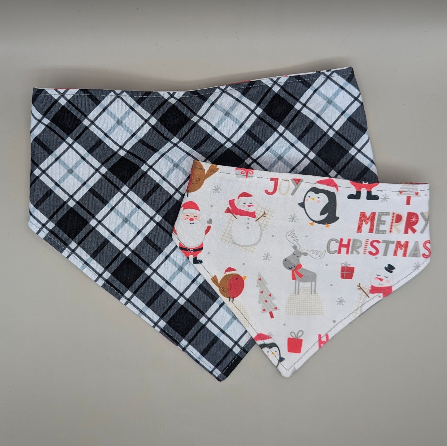 Merry Christmas Scrunchie Bandana- Reversible