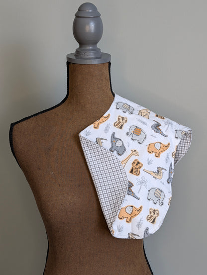 Sketch Animals Burp Cloth