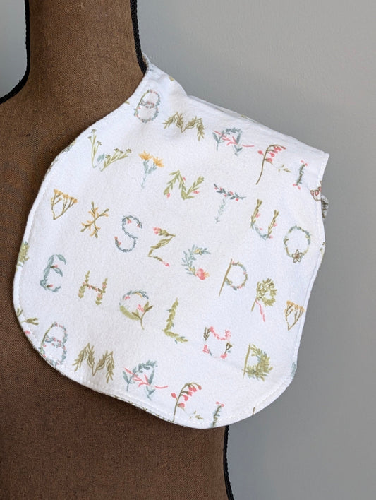 Floral Letters Burp Cloth