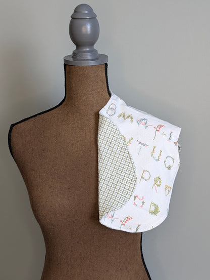 Floral Letters Burp Cloth