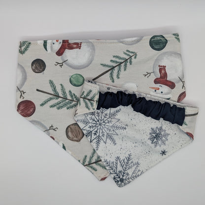 Snowman Scrunchie Bandana- Reversible