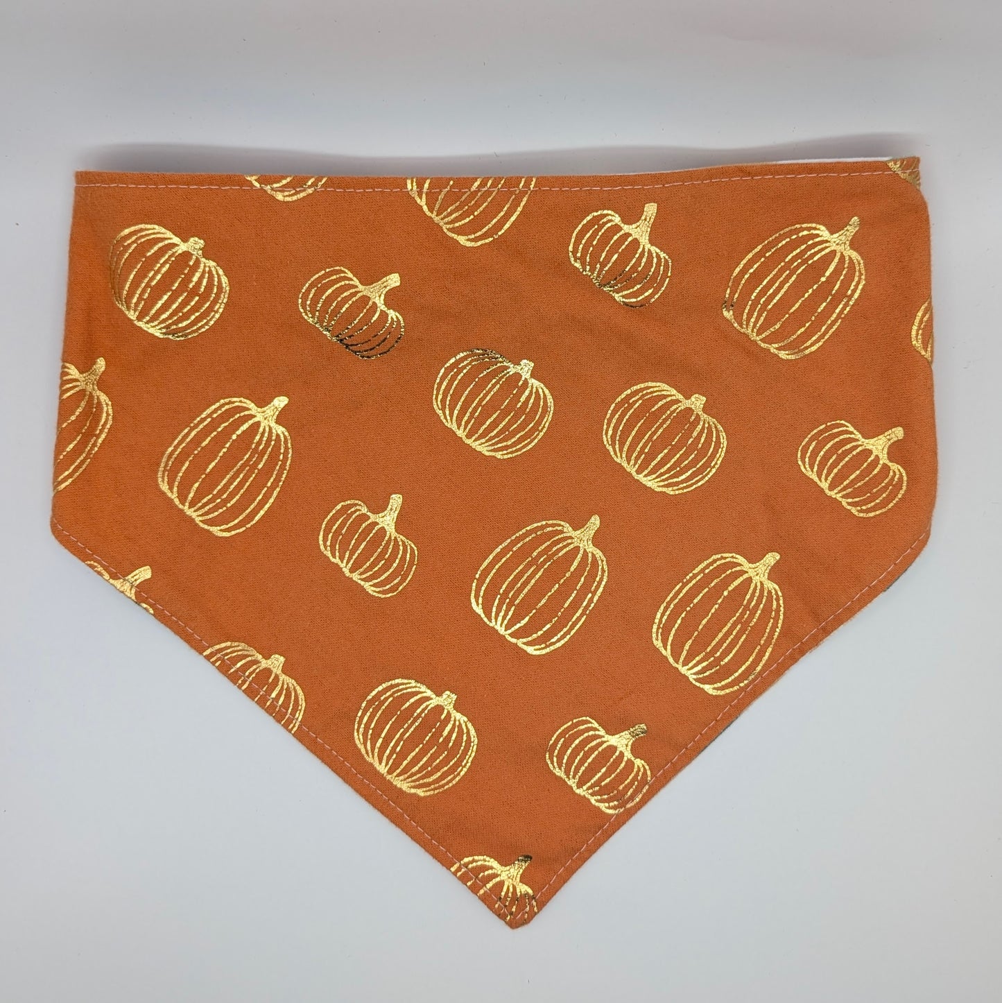 Golden Pumpkin/Plaid Bandana- Reversible
