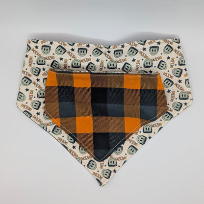 Frank's Monster Scrunchie bandana/plaid- reversible
