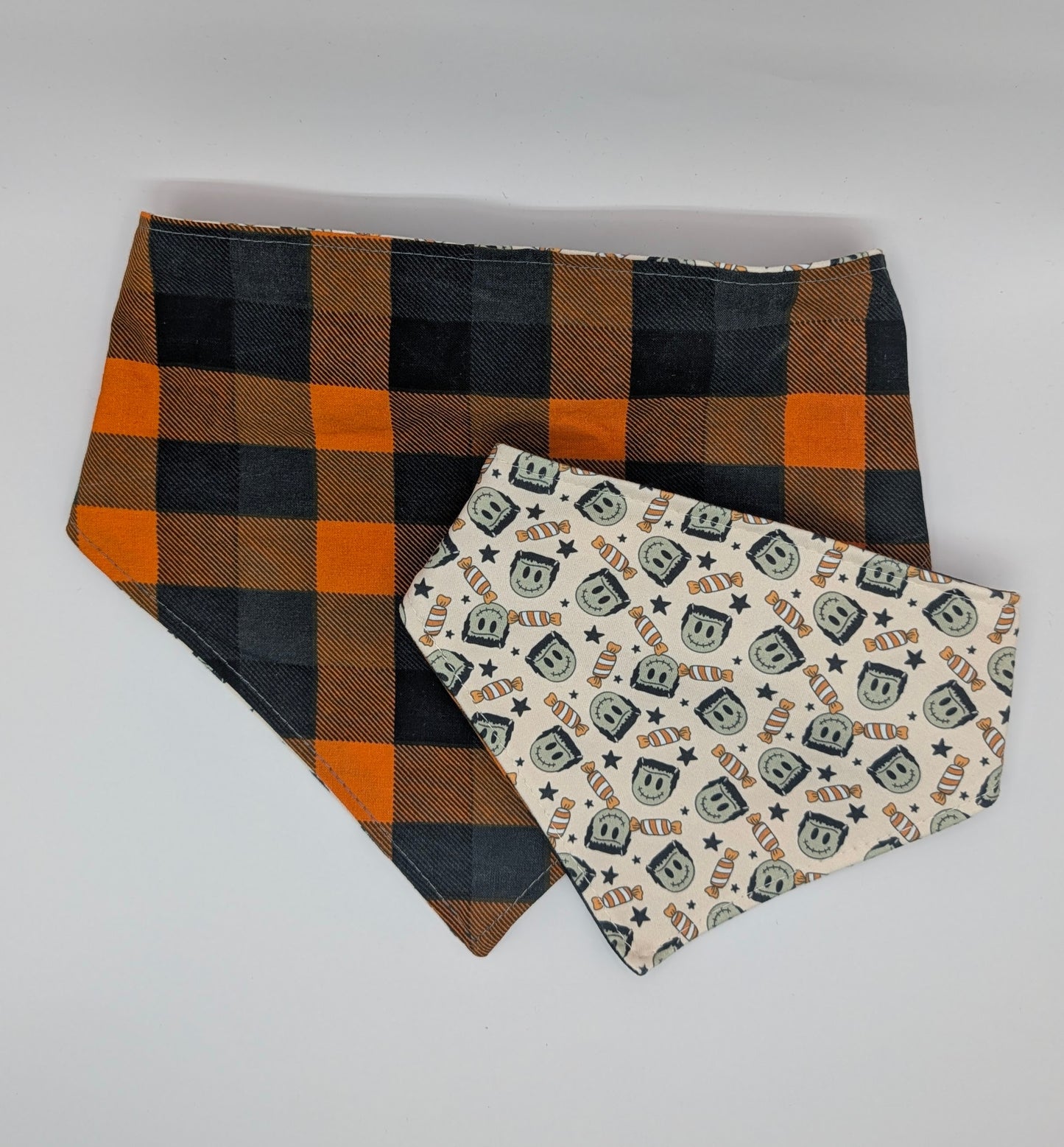 Frank's Monster Scrunchie bandana/plaid- reversible