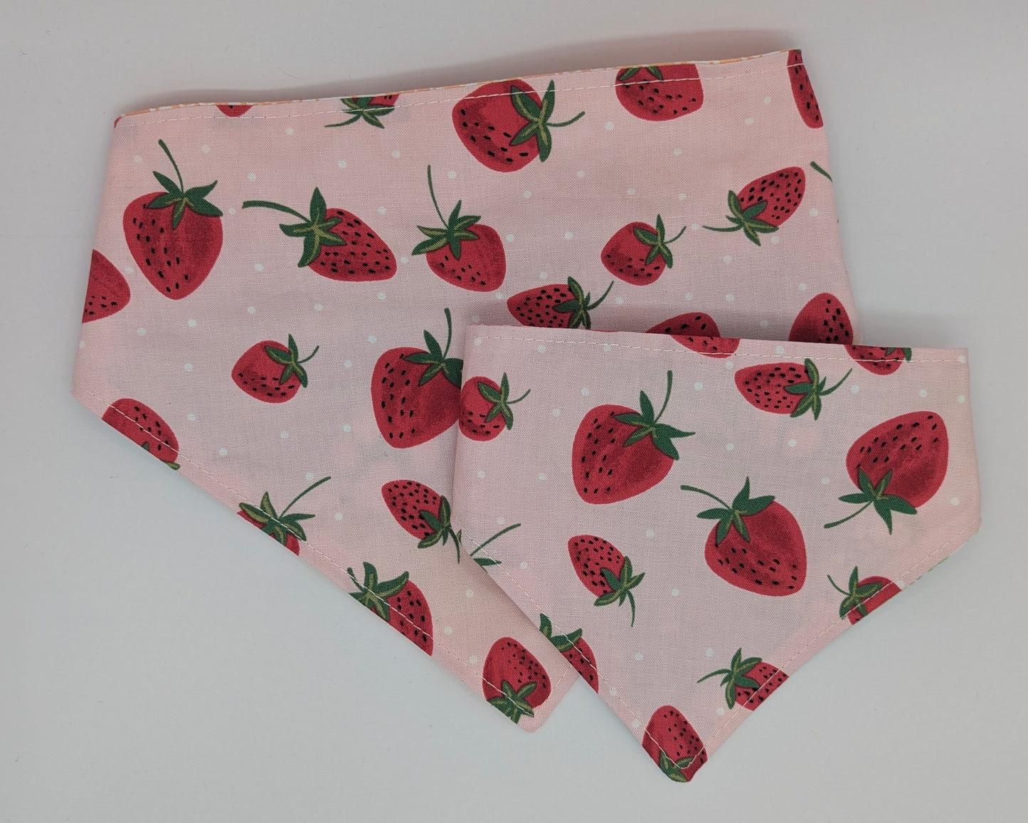Strawberry and Paws Scrunchie Bandana-reversible