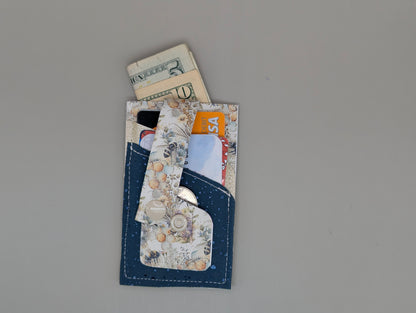 Card wallet /w coin pocket- Pastel Bees